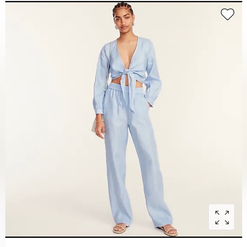 New Jcrew linen blend set. Top size XXS pants size 0